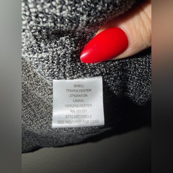 💜Charlotte Russe Women’s short-sleeve tweed black/white/gray colorway.Size:Large - Picture 5 of 7